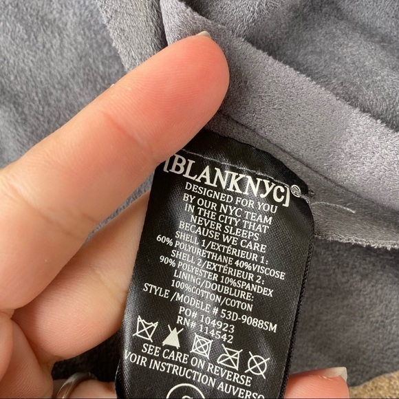 Blank NYC Vegan Suede Leather Drape Front Jacket - Picture 7 of 7